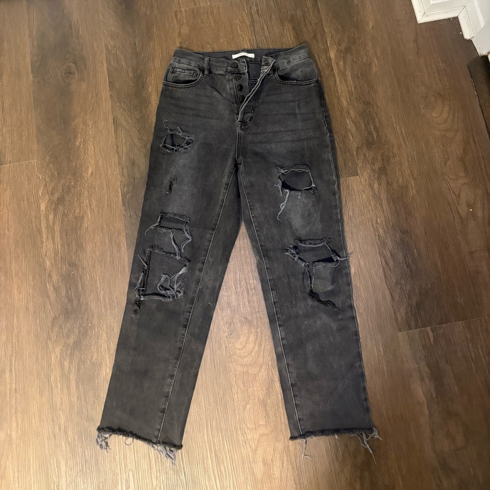 PacSun Black Distressed Mom Jeans